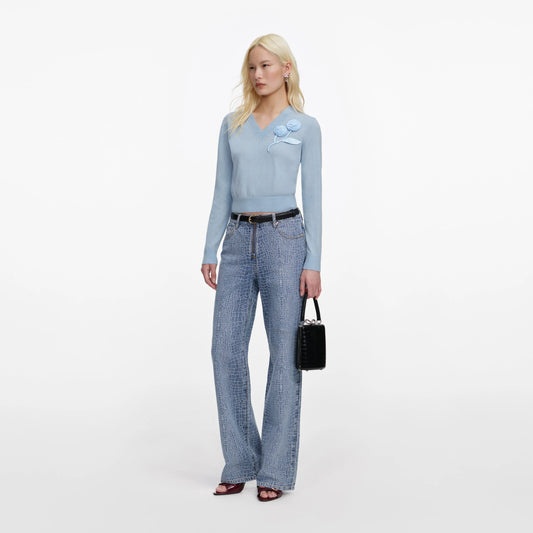 Blue Rose Wool Jumper