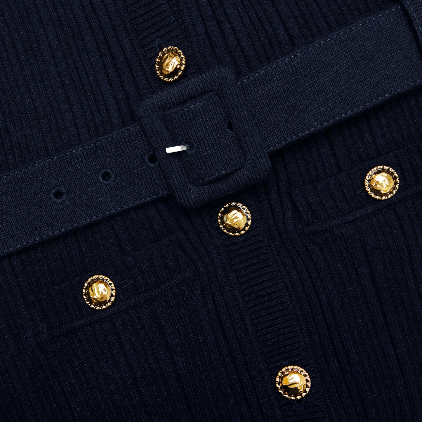 Navy Viscose Knit Midi Dress