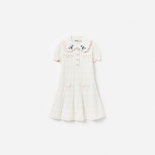 Cream Heart Knit Dress