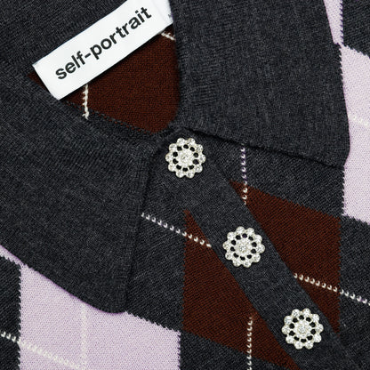 Grey Argyle Lightweight Jumper