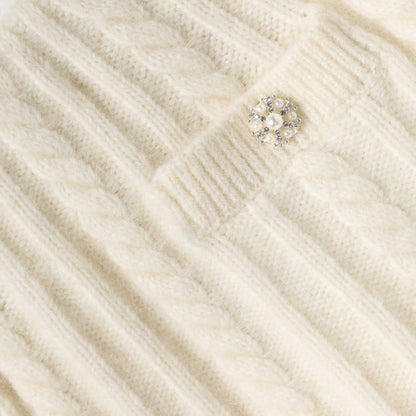Cream Alpaca Knit Skirt