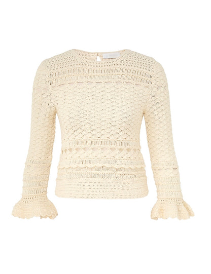Waverly Crochet Crew Neck Top