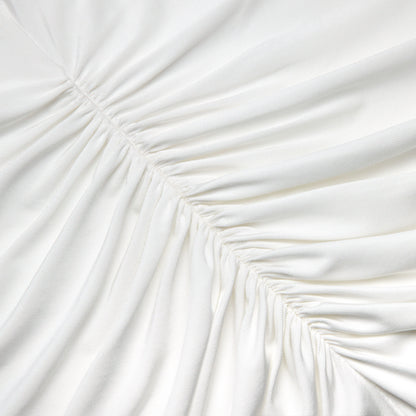 White Jersey Ruched Maxi Dress