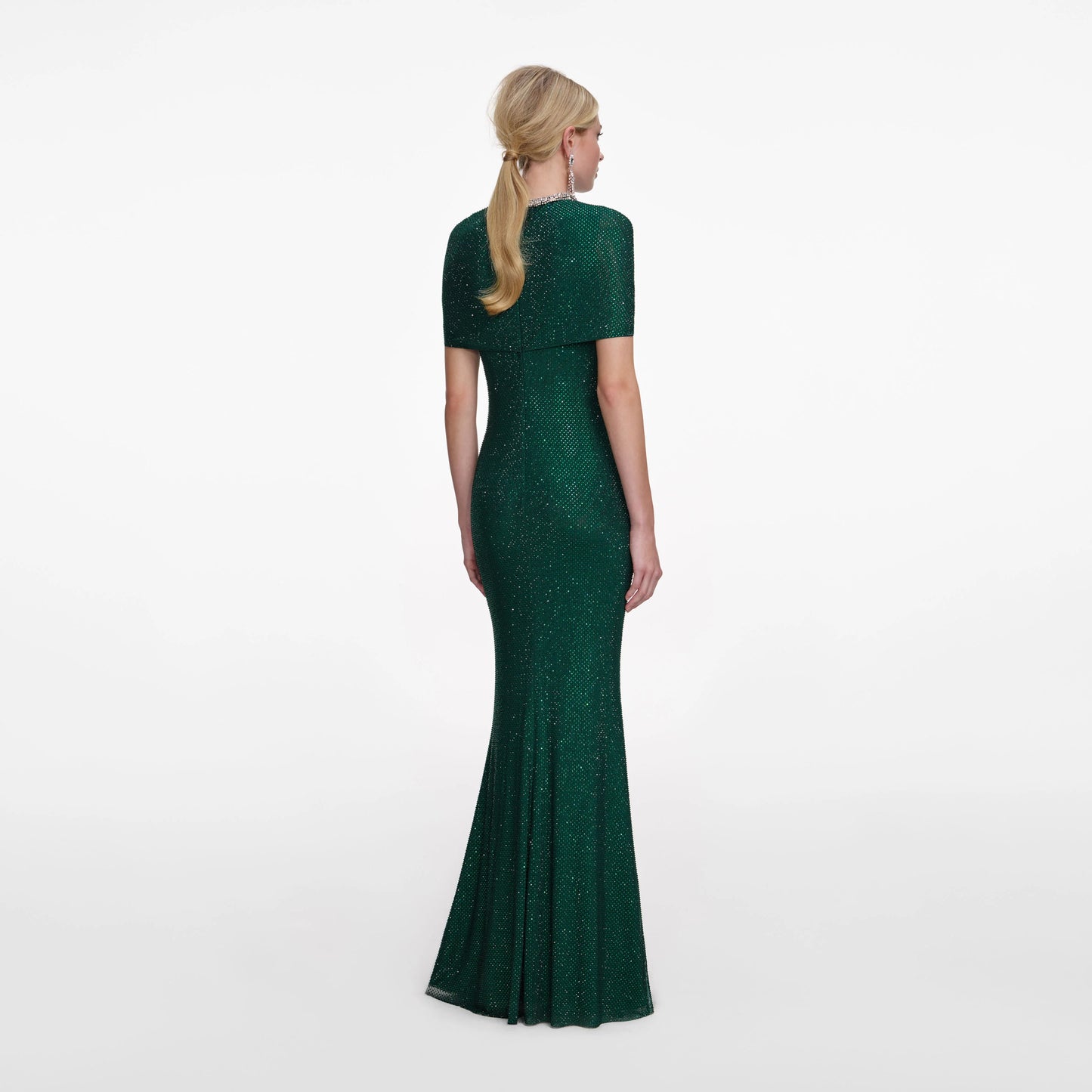 Green Rhinestone Maxi Dress