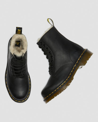 1460 Serena Faux Fur Lined Leather Lace Up Boots
