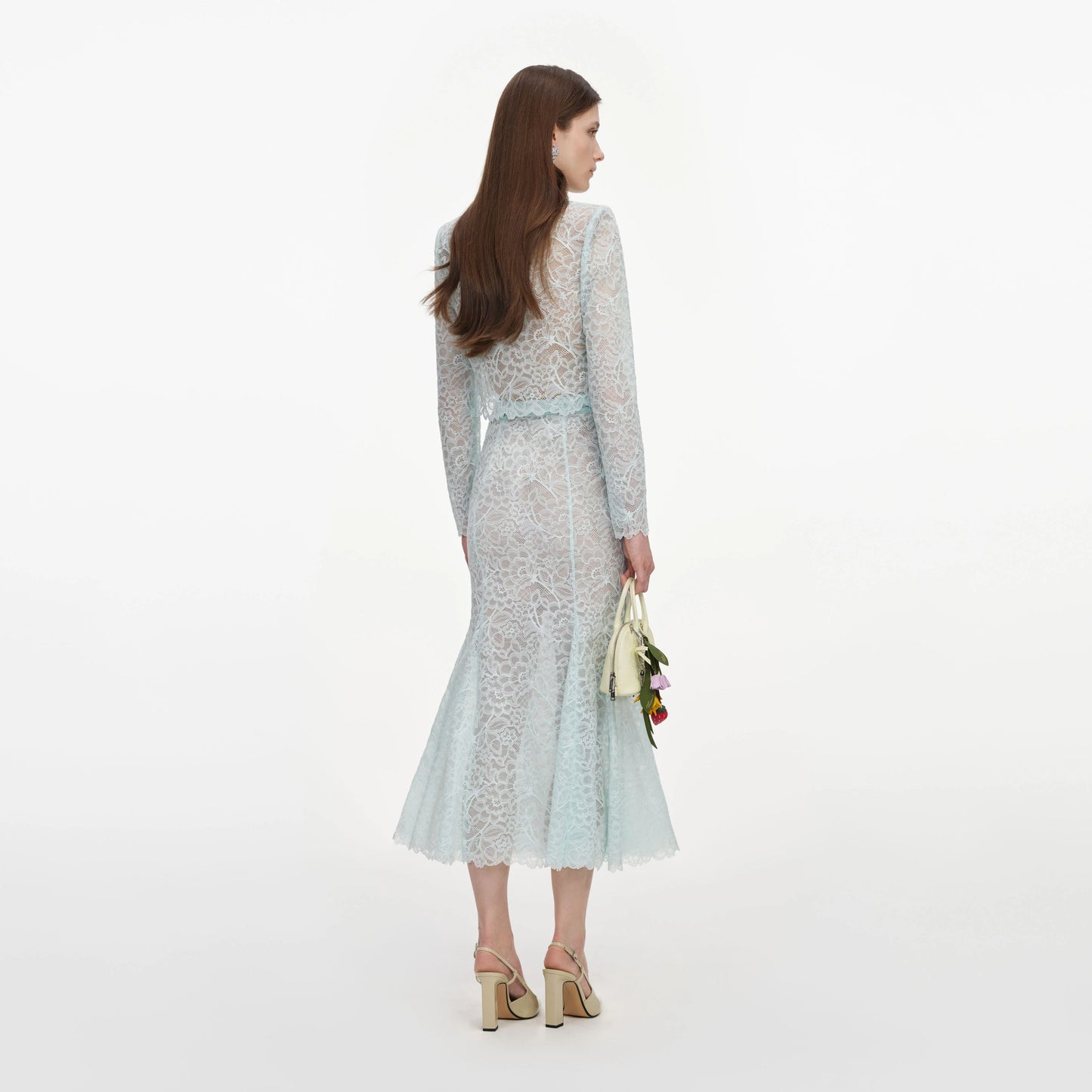 Mint Lace Midi Skirt