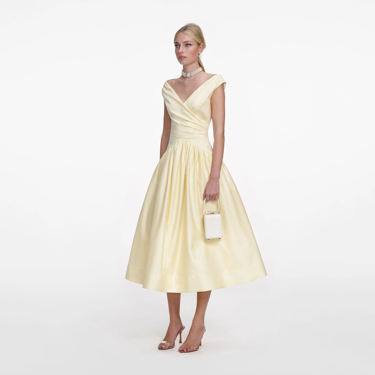 Yellow Cotton Midi Dress