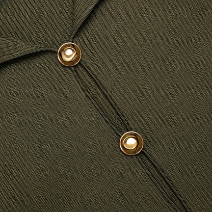 Khaki Button Down Knit Top