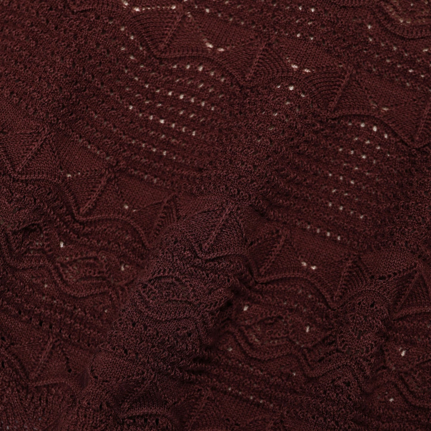 Brown Pointelle Knit Mini Skirt