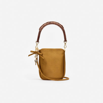 Gold Satin Mini Tote Bag