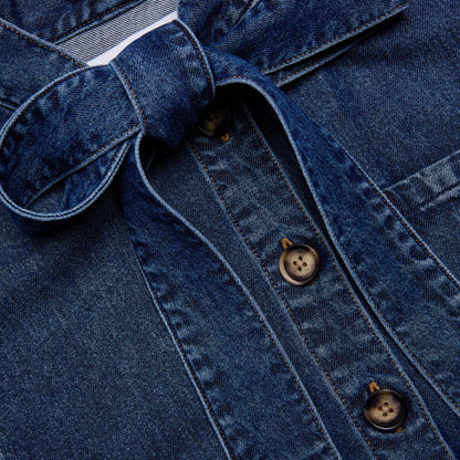 Denim Tie Neck Shirt