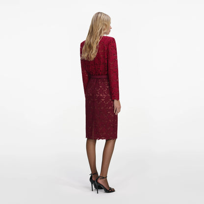 Burgundy Lace Crystal Top