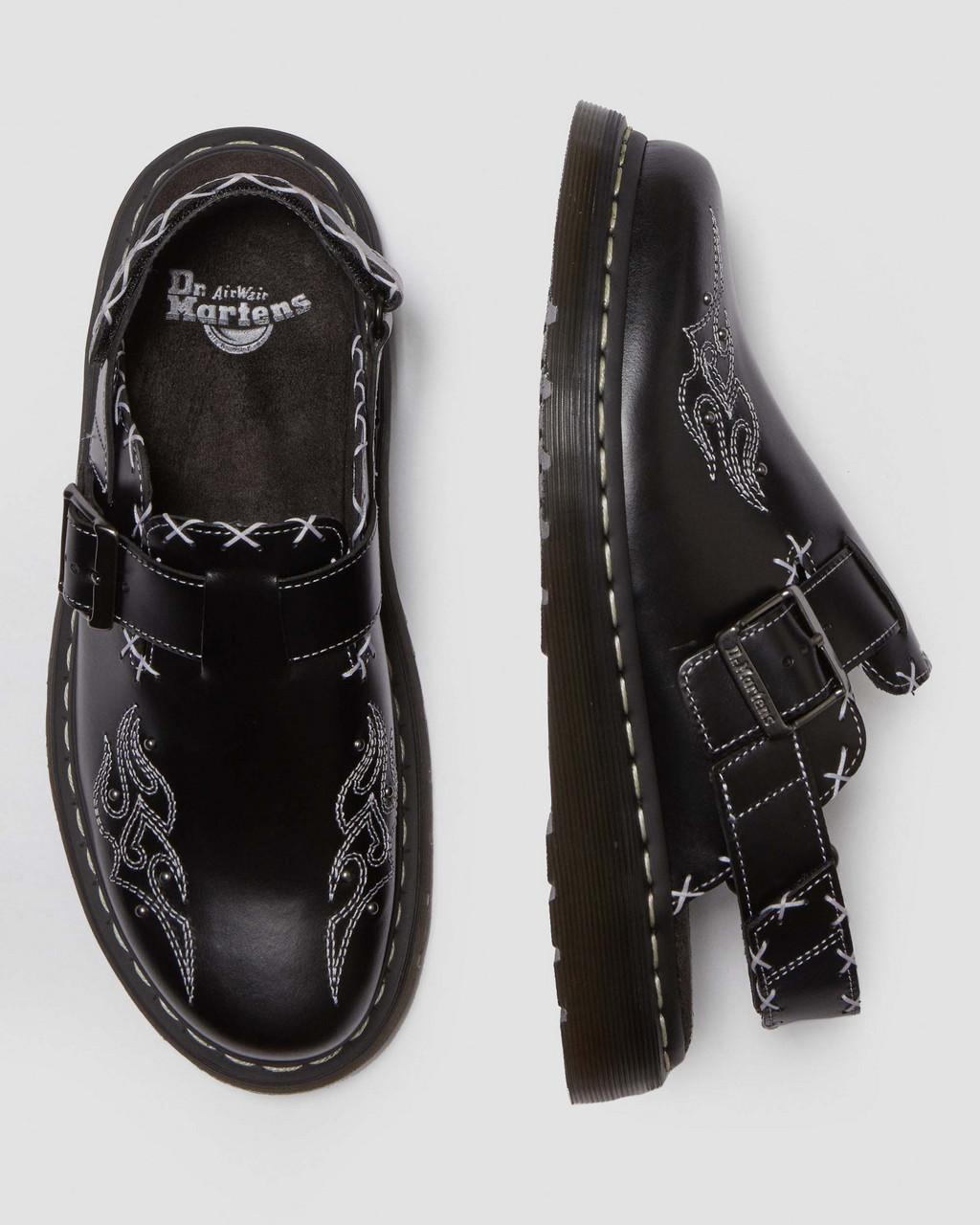 Jorge Contrast Stitch Leather Mules