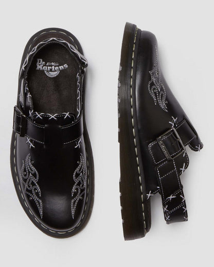 Jorge Contrast Stitch Leather Mules