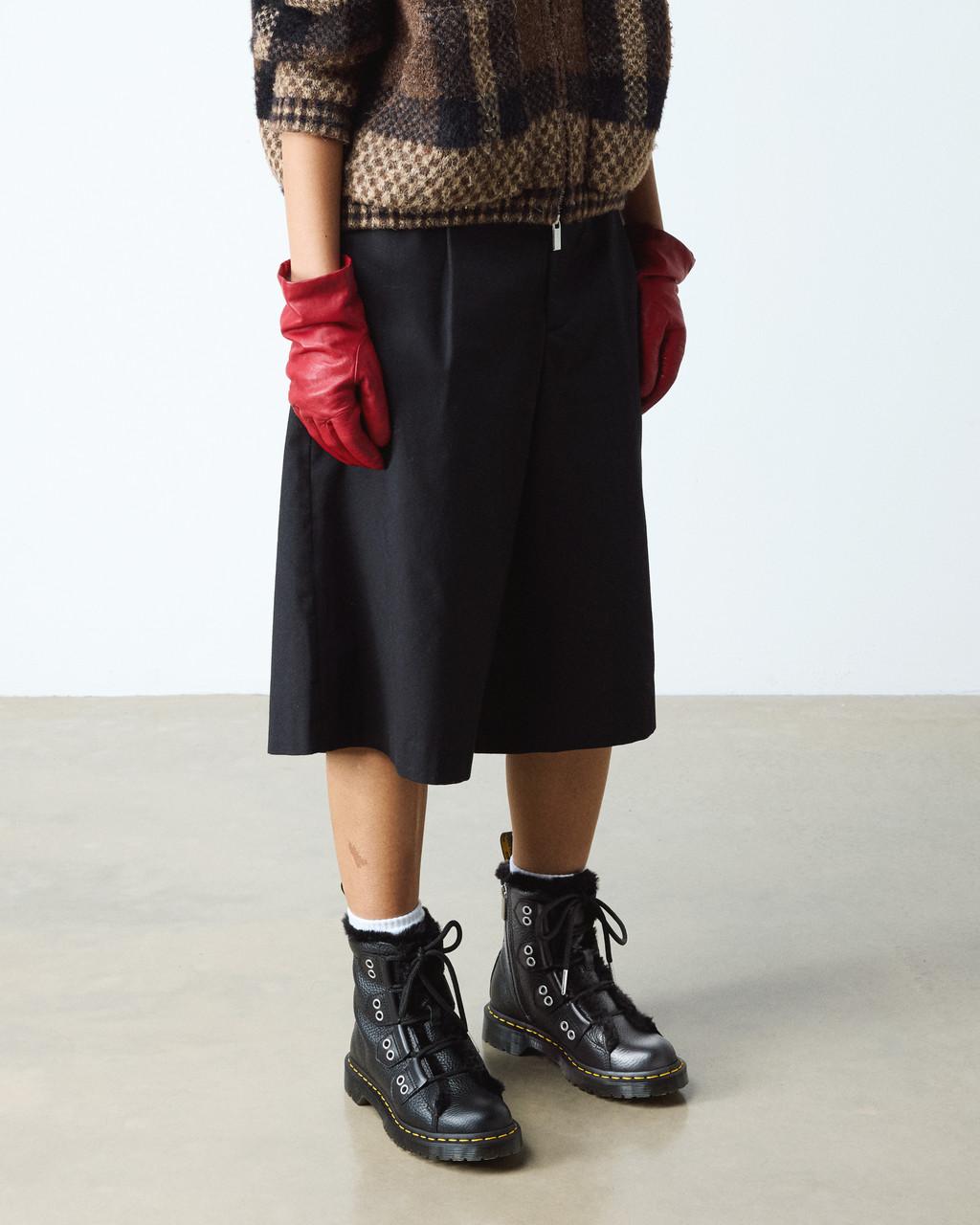 1460 Faux Fur Lined Leather Lace Up Boots