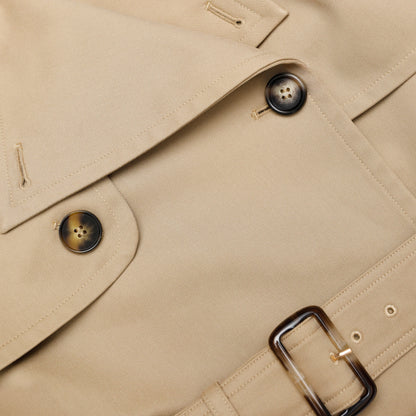 Beige Cropped Trench Jacket