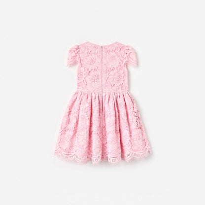 Pink Floral Lace Dress
