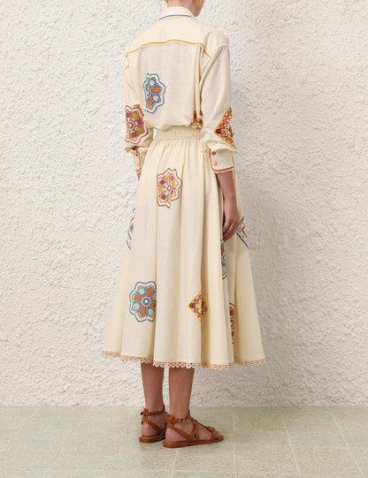Ottie Doily Midi Skirt