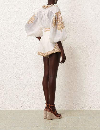 Waverly Embroidered Tuck Short