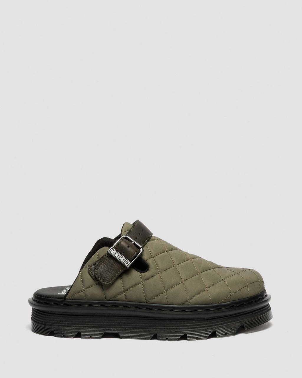 Zebzag Quilted Canvas Platform Mules