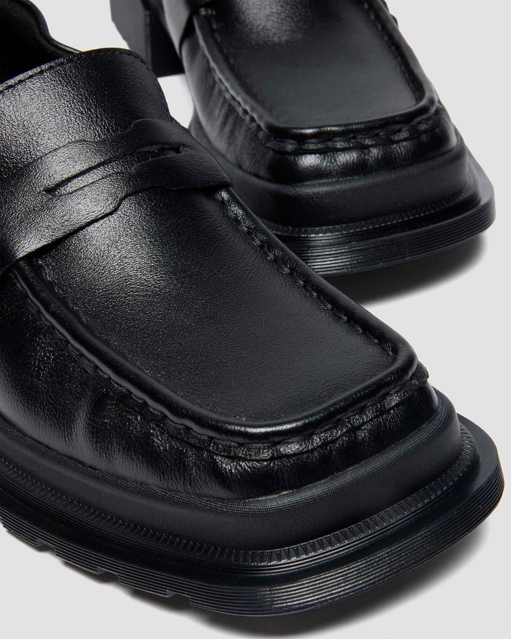 MAYBOLE SQUARE TOE RUCHED LEATHER LOAFERS