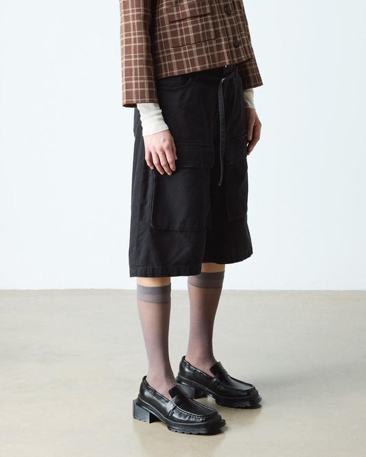 MAYBOLE SQUARE TOE RUCHED LEATHER LOAFERS