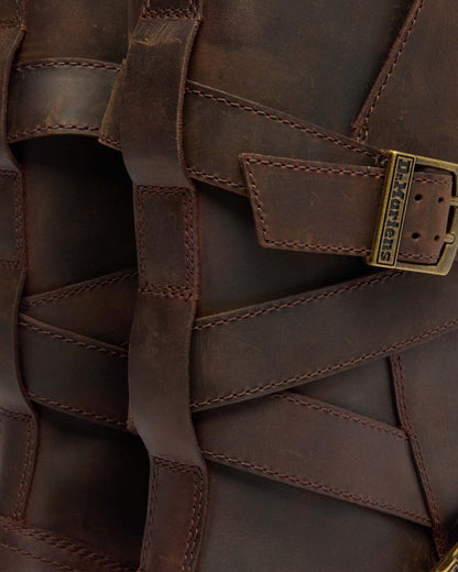 Anistone Two Strap Crazy Horse Leather Biker Boots