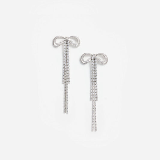 Double Crystal Bow Earrings