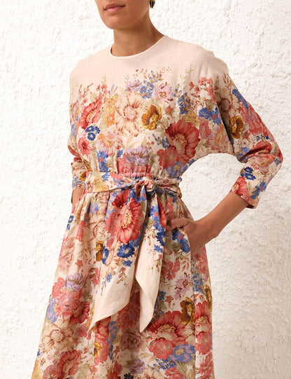 August Tie Waist Midi Dress