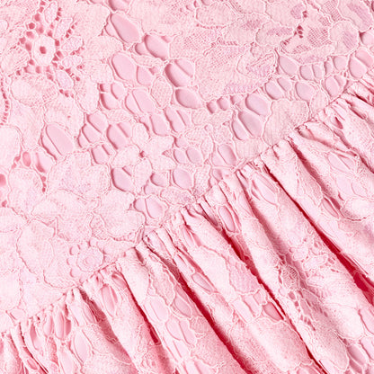 Pink Floral Lace Dress