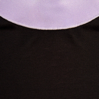 Brown Viscose Knit Short Sleeve Top