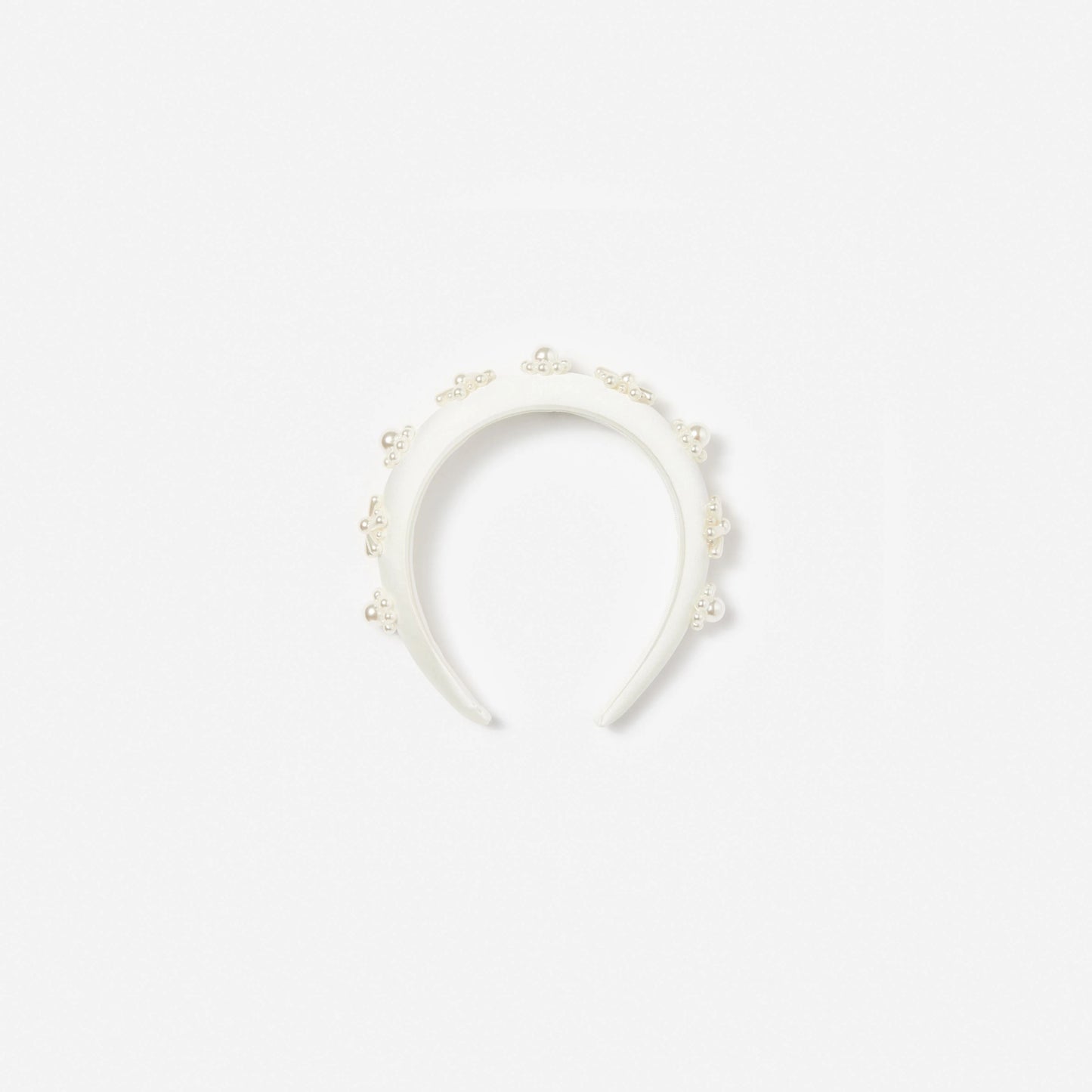 Pearl Flower Satin Head Band