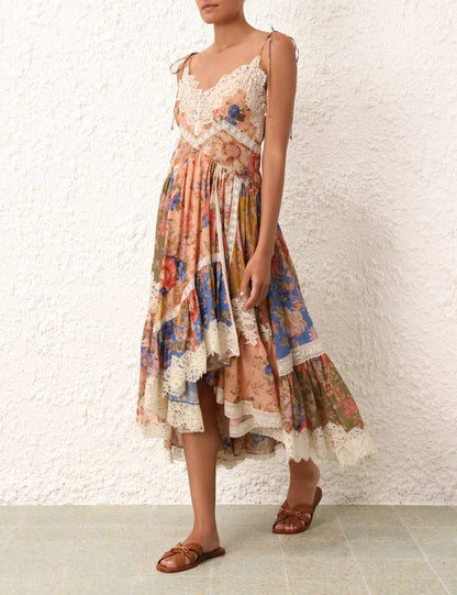 August Asymmetric Slip Dress