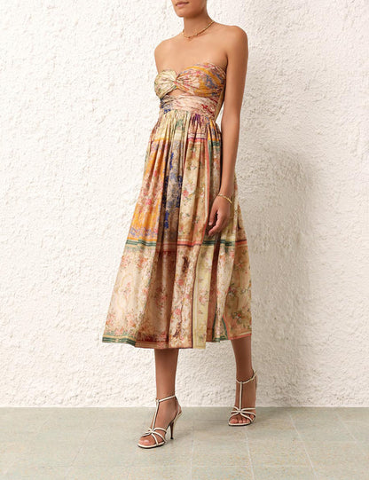 August Tie Front Midi Dress