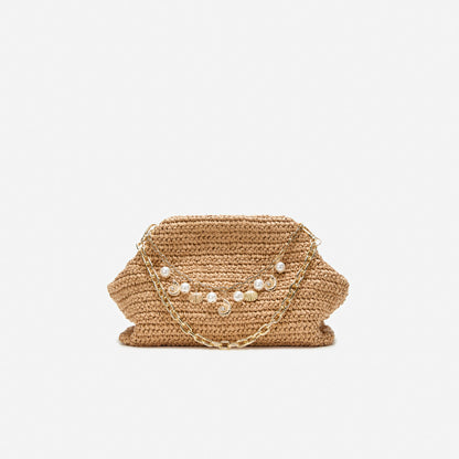 Raffia Charm Shoulder Bag