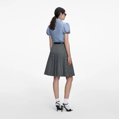 Blue Cotton Tie Side Top