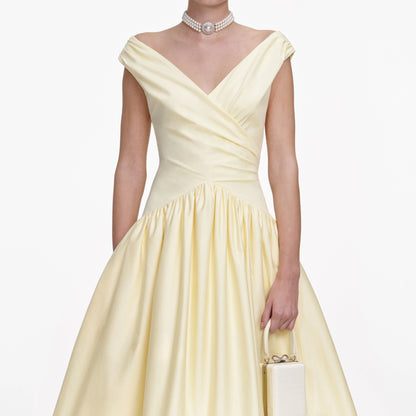 Yellow Cotton Midi Dress