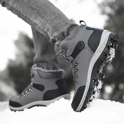 Outdoor Wear- Resistant Hiking Shoes Men Padded High-top Warm Casual Snow Boots
