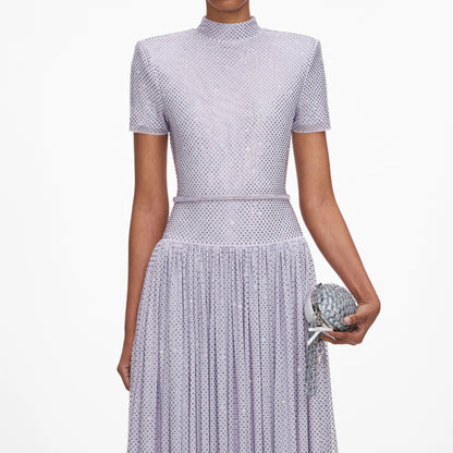 Lilac Rhinestone Midi Dress