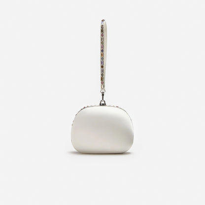 Multi Crystal Top Handle Clutch Bag