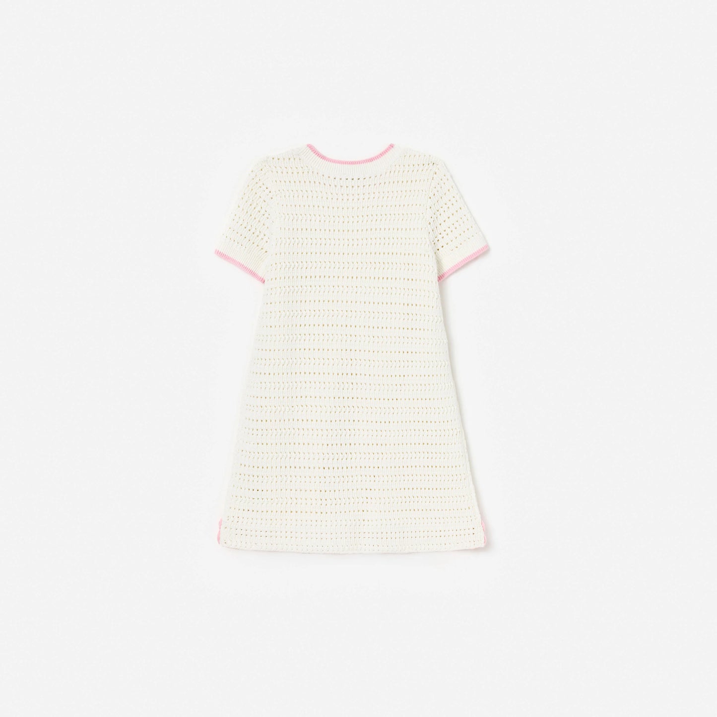 Cream Knit Flower Hem Mini Dress