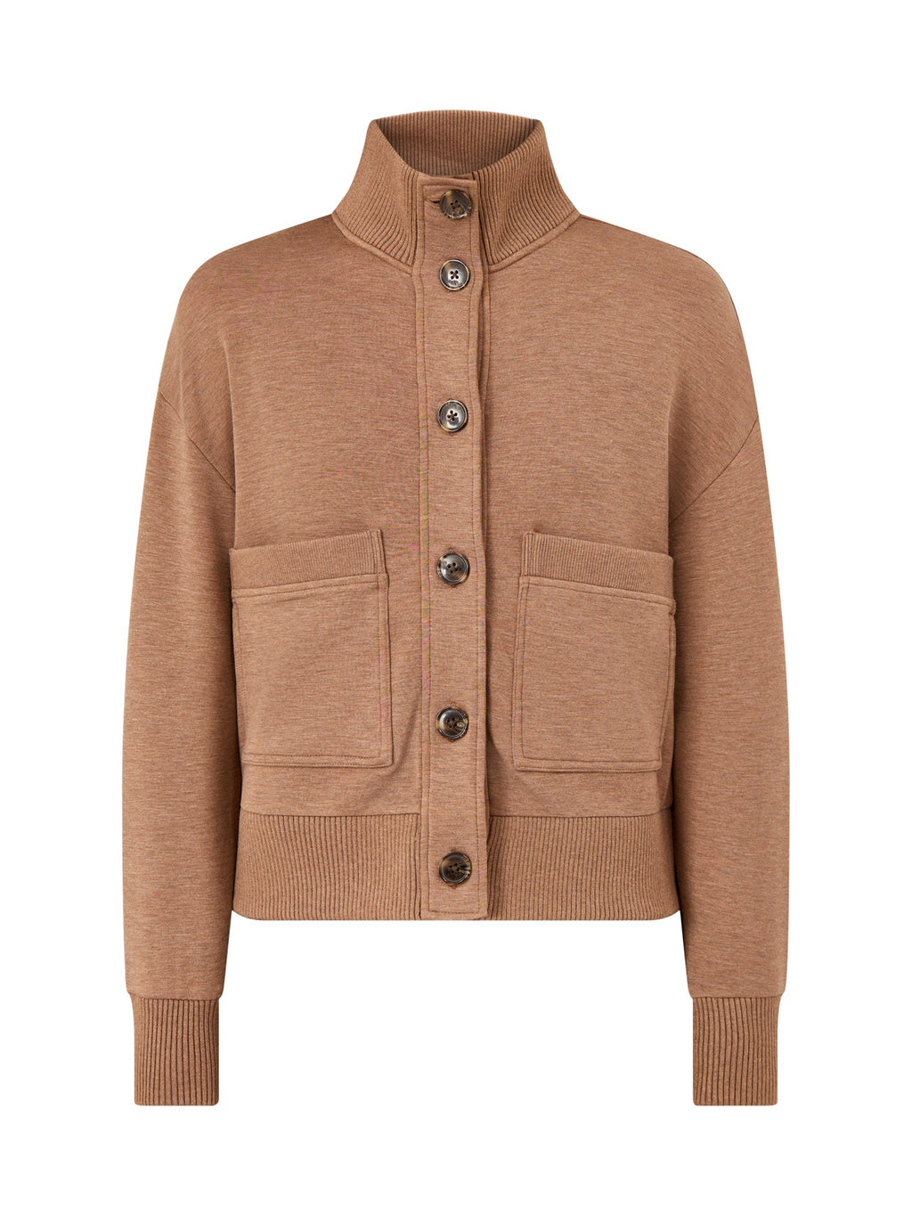Button Through Fleece Lounge Sweatshirt Bronze