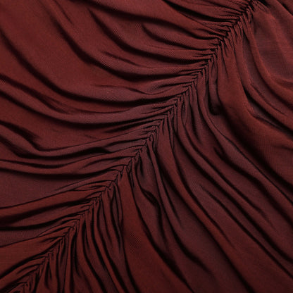 Brown Jersey Drape Midi Dress