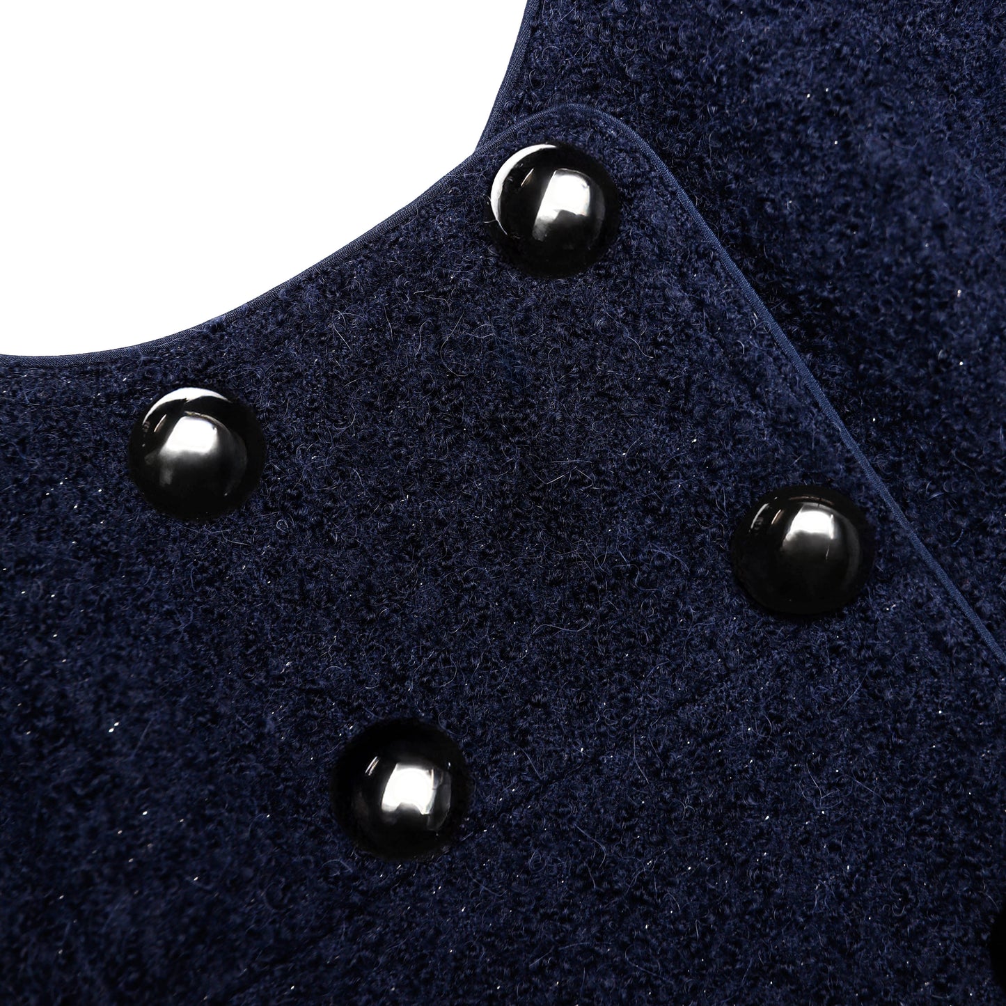 Navy Textured Boucle Mini Dress
