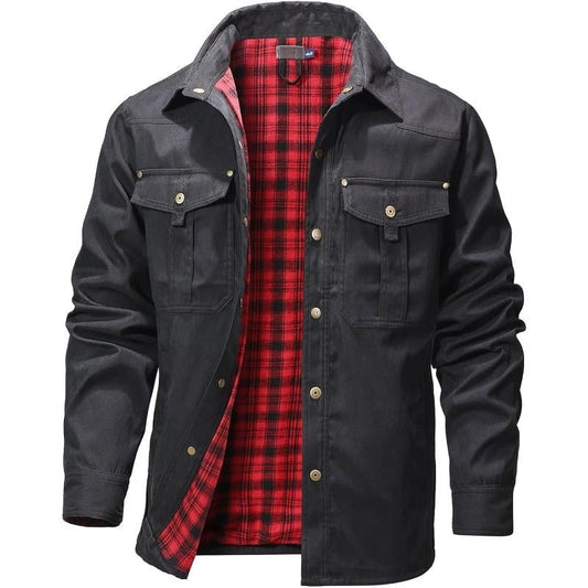 🔥Men's Flannel Lined Shacket Jacket