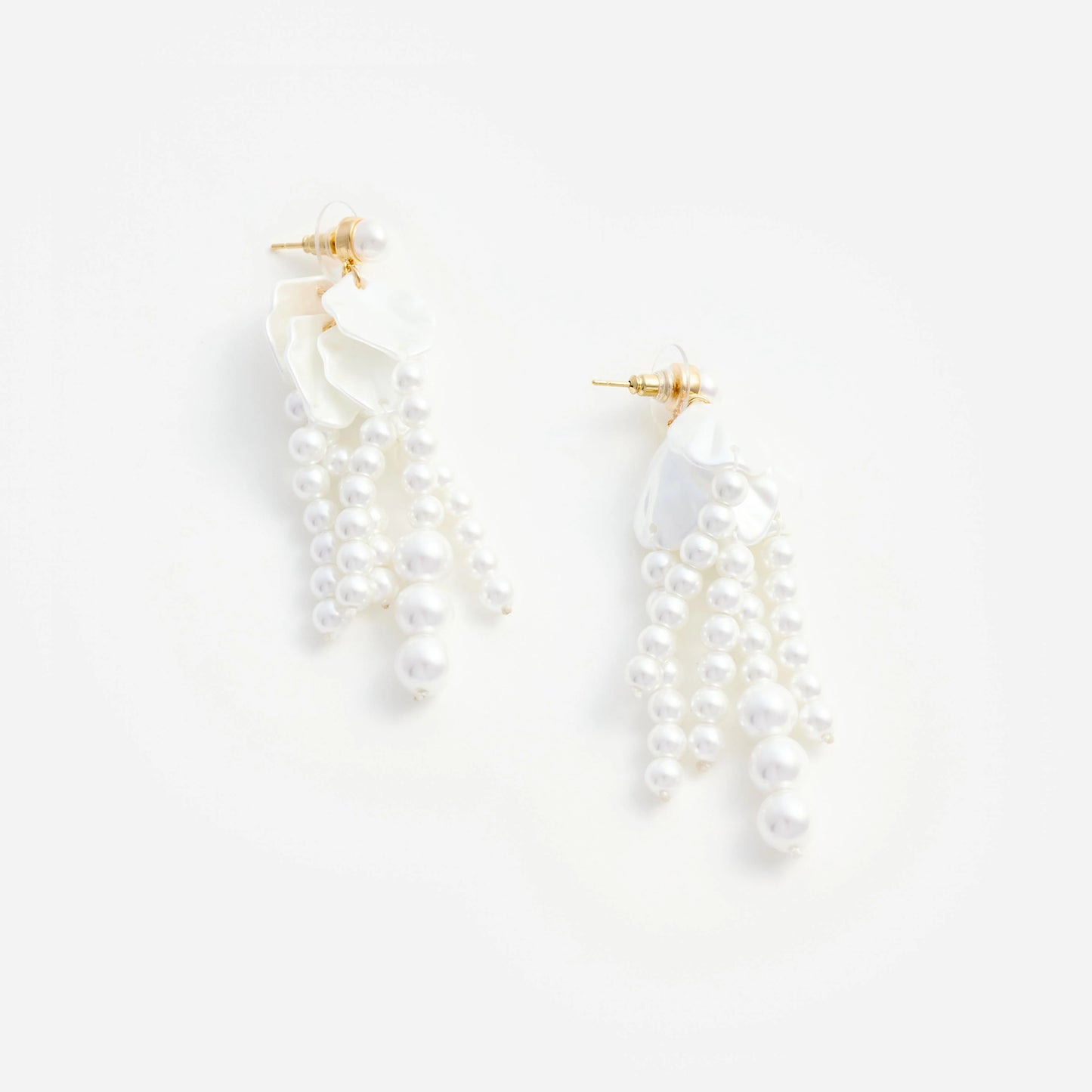 Pearl Petal Dangle Earrings