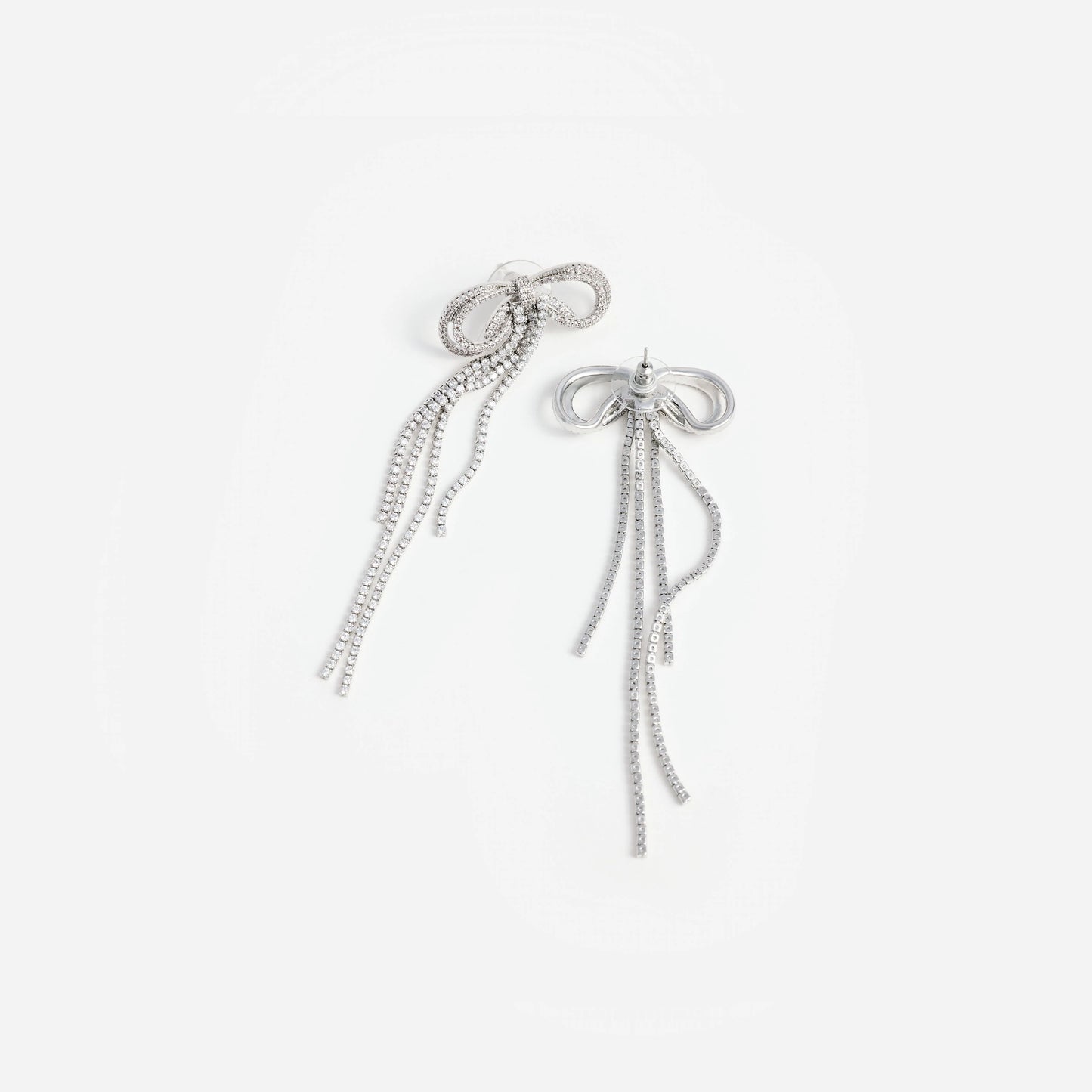 Double Crystal Bow Earrings