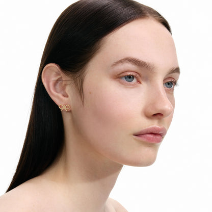 Micro Gold Bow Earrings