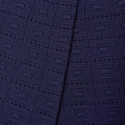 Navy Pointelle Knit Trousers
