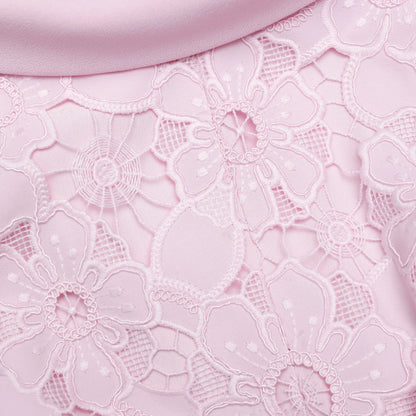 Pink Lace Scoop Back Midi Dress